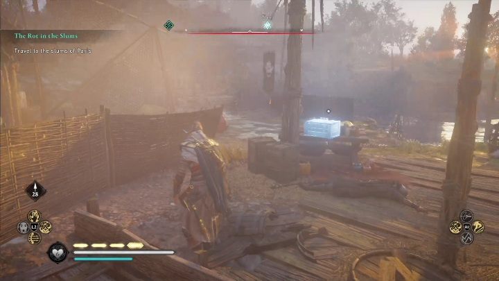 Ta misja polega jedynie na podniesieniu skrzyni, znajdującej się zaraz obok brzegu - AC Valhalla Oblężenie Paryża: Paczka do Paryża/A Package for Paris - solucja - Assassins Creed Valhalla - poradnik do gry