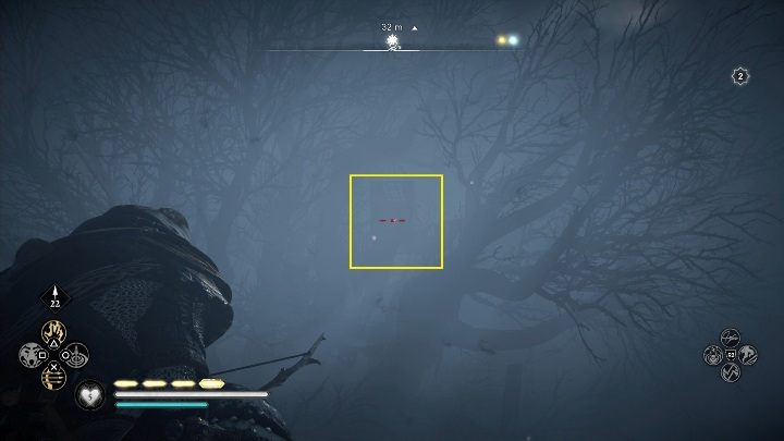 Lokalizacja totemu: aby dostać się do totemu musisz wejść na złamane drzewo, a prosto z niego wycelować w przeklęty symbol - Assassins Creed Valhalla: Przeklęty symbol - Eurvicscire, sekrety, lokacje - Assassins Creed Valhalla - poradnik do gry