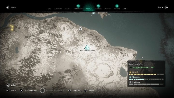 Głazy znajdziesz w południowo wschodniej części lokacji, przy wodzie - Assassins Creed Valhalla: Głazy - Eurvicscire, sekrety, lokacje - Assassins Creed Valhalla - poradnik do gry