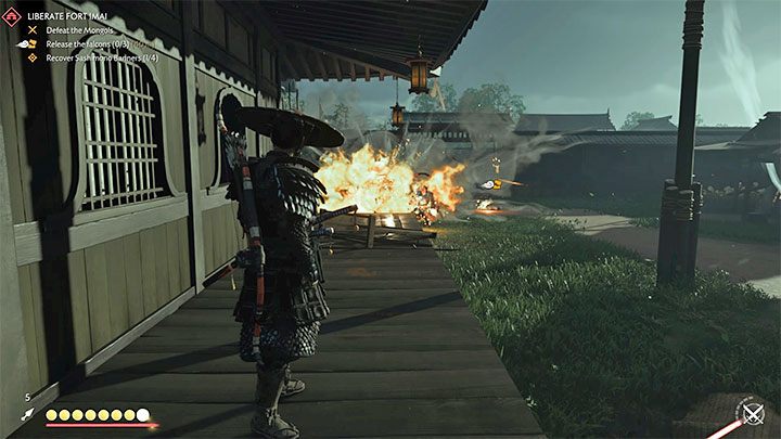 Jin dysponuje także różnymi gadżetami pomocnymi w prowadzeniu walk na odległość - Ghost of Tsushima: Walka bezpośrednia - styl Samuraja - Ghost of Tsushima - poradnik do gry
