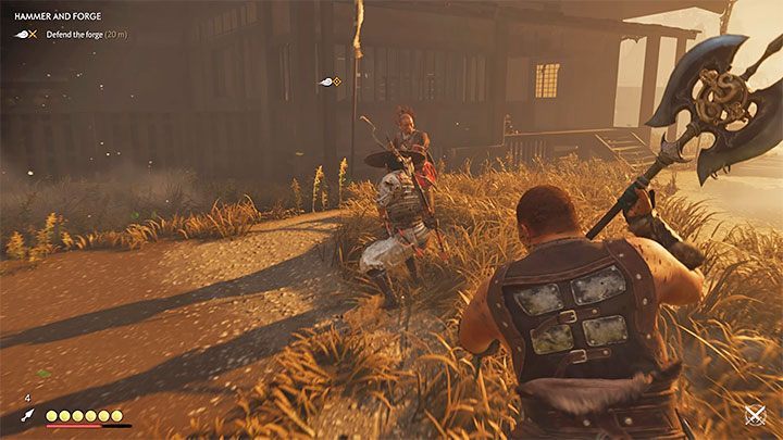 Zanim porozmawiasz z Taką załóż zbroję samurajskiego klanu i wylecz bohatera, a to dlatego, że wkrótce rozpocznie się wielka bitwa - Ghost of Tsushima: Młot i kuźnia (Hammer and Forge) solucja, opis przejścia - Ghost of Tsushima - poradnik do gry