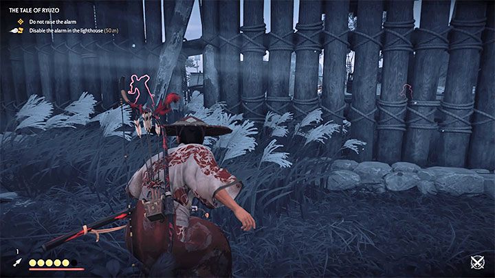 Musisz zakraść się na szczyt latarni morskiej i nie możesz przyczynić się do wszczęcia alarmu, bo doprowadzi to do zawalenia misji - Ghost of Tsushima: Opowieść Ryuza (The Tale of Ryuzo) solucja, opis przejścia - Ghost of Tsushima - poradnik do gry