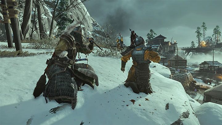 Zeskocz ze wzgórza i w pierwszej kolejności wyrusz w stronę lewych łuczników, którym przyglądałeś się podczas zwiadu - Ghost of Tsushima: Wilki u bram (Wolves at the Gates) solucja, opis przejścia - Ghost of Tsushima - poradnik do gry