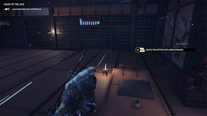 Ostatni cel misji jest bardzo prosty, bo w pomieszczeniu Pana Shimury nie przebywają żadne postacie - Ghost of Tsushima: Serce Jito (Heart of the Jito) solucja, opis przejścia - Ghost of Tsushima - poradnik do gry