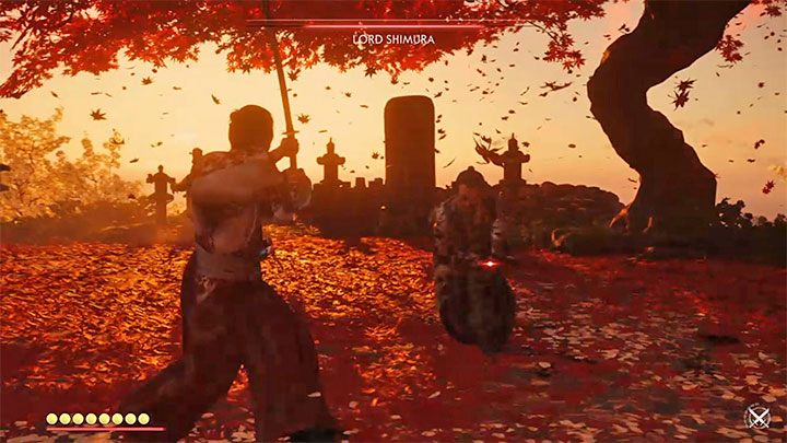 Najbardziej problematyczne są serie ataków w wykonaniu bossa - Ghost of Tsushima: Opowieść Pana Shimury (The Tale of Lord Shimura) solucja - Ghost of Tsushima - poradnik do gry