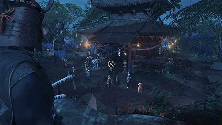 Dotrzyjcie na wzgórze sąsiadujące z głównym obszarem świątyni i rozpocznijcie rekonesans (Survey) - Ghost of Tsushima Iki Island: Opiekunowie Orlicy - solucja, opis przejścia - Ghost of Tsushima - poradnik do gry