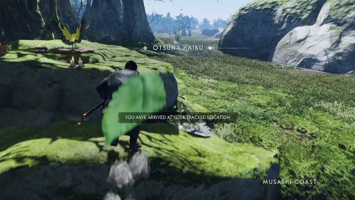 To miejsce do haiku znajdziesz na brzegu zbiornika wodnego, koło wąskiego strumienia płynącego pomiędzy skałami - Ghost of Tsushima: Toyotama - Haiku, sekrety, znajdźki - Ghost of Tsushima - poradnik do gry