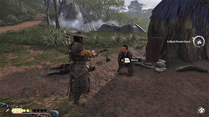 Musicie kierować się w stronę znacznika osoby do uratowania - Ghost of Tsushima Iki Island: Utracony przyjaciel - solucja, opis przejścia - Ghost of Tsushima - poradnik do gry