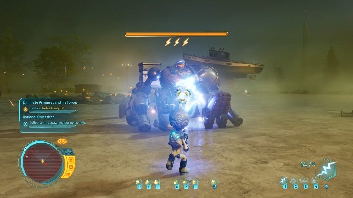 Rozpoczynając drugą falę skorzystaj z momentu, gdy boss będzie próbowała się podnieść - Destroy All Humans 2020: Robo-Armiquist - boss, jak pokonać - Destroy All Humans Remake - poradnik do gry