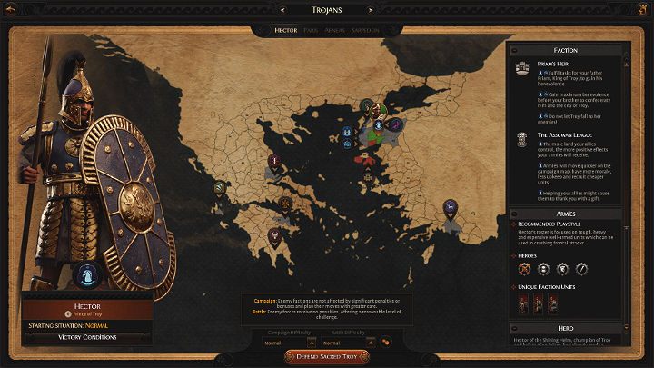 Grając jako Hektor będziesz mógł korzystać z dodatkowego bonusu +10% do morale wszystkich jednostek na własnym terytorium - Total War Troy: Hektor (Hector) - bonusy, jednostki frakcji - Total War Troy - poradnik do gry