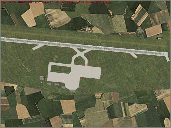 Możemy włączyć też klawiszem shift-Z dodatkowe dane u góry ekranu, pokazujące między innymi prędkość i pułap - Beechcraft King Air Kołowanie - Microsoft Flight Simulator 2004: A Century of Flight - poradnik do gry