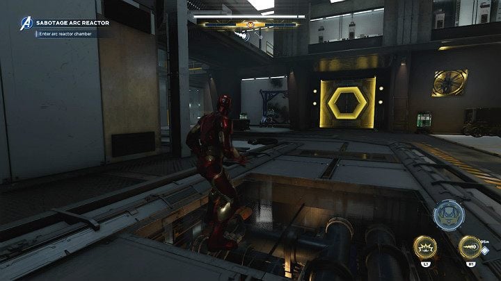 Dojdziesz do zamkniętych drzwi prowadzących do ukrytej skrzyni - Marvels Avengers: Samotnie przeciwko AIM/Alone against AIM - solucja - Marvels Avengers - poradnik do gry