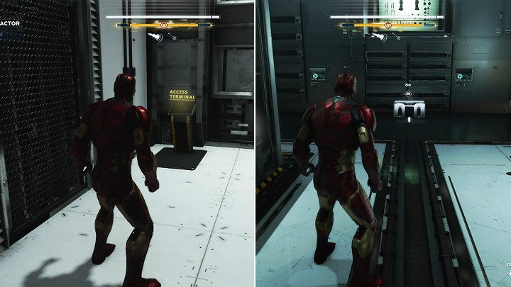 W drodze powrotnej wleć jeszcze na górny poziom pomieszczenia i podejdź do konsoli sterowniczej - Marvels Avengers: Samotnie przeciwko AIM/Alone against AIM - solucja - Marvels Avengers - poradnik do gry