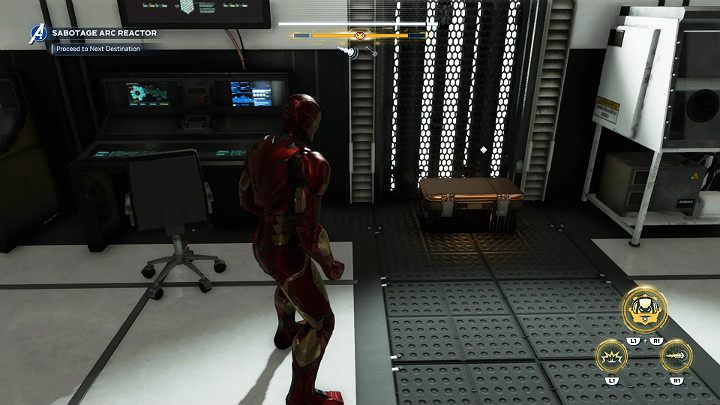 Gdy dojdziesz do rozwidlenia idź najpierw jedną stroną korytarza, a później drugą - Marvels Avengers: Samotnie przeciwko AIM/Alone against AIM - solucja - Marvels Avengers - poradnik do gry