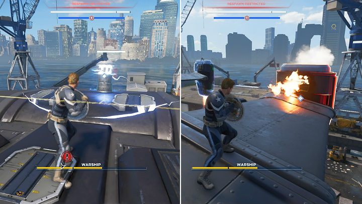 Pierwszy generator znajdziesz w tylnej części statku - Marvels Avengers: Zamieszanie na Manhattanie/Mayhem over Manhattan - solucja - Marvels Avengers - poradnik do gry