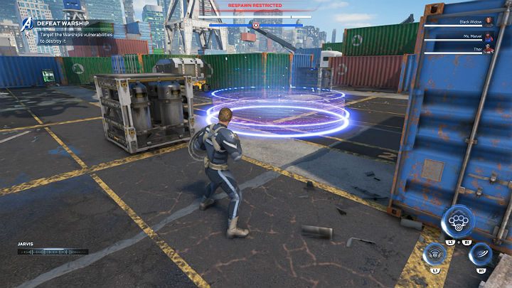 Generator pola siłowego znajduje się na szczycie okrętu - Marvels Avengers: Okręt Bojowy/Warship - boss, jak pokonać? - Marvels Avengers - poradnik do gry