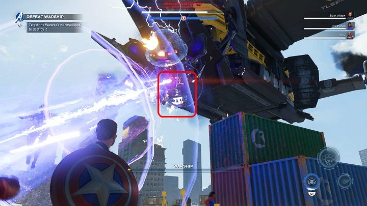 Zwróć uwagę na to, że pod Okrętem Bojowym pojawił się trzeci generator - Marvels Avengers: Okręt Bojowy/Warship - boss, jak pokonać? - Marvels Avengers - poradnik do gry