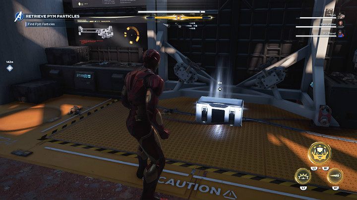 Po walce zeskocz na dół i otwórz skrzynię ze specjalnymi wyposażeniem, którą znajdziesz po prawej stronie w małej wnęce - Marvels Avengers: Agonia i Mrowisko/Agony and the Ant Hill - solucja - Marvels Avengers - poradnik do gry
