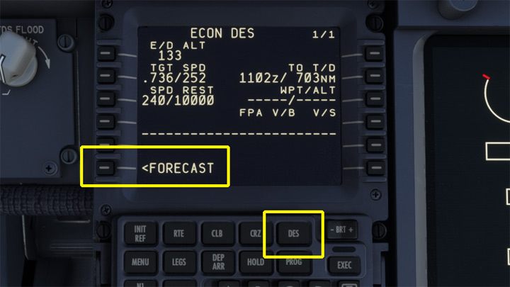 Opcjonalnie, można jeszcze uzupełnić pewne dane dotyczące zniżania - PMDG 737: Cold Start i plan lotu w FMC - Microsoft Flight Simulator 2020 - poradnik do gry