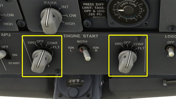 Ustawcie startery silników na CONT - PMDG 737: Zniżanie, podejście i lądowanie ILS - Microsoft Flight Simulator 2020 - poradnik do gry
