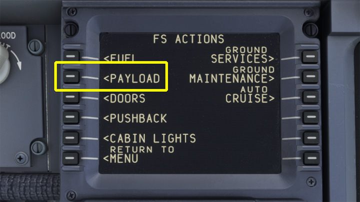 Wybierzcie opcję PAYLOAD - PMDG 737: Jak ustawić Cold and Dark na stałe? - Microsoft Flight Simulator 2020 - poradnik do gry