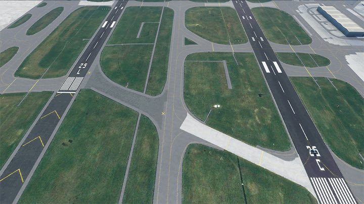 Jeśli na lotnisku jest kilka pasów równoległych do siebie, będą miały te same numery, bo skierowane są na ten sam kurs - Flight Simulator: Kołowanie na pas startowy (Taxi) - Microsoft Flight Simulator 2020 - poradnik do gry