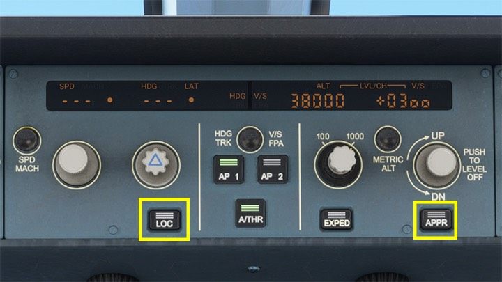 Tryb APPR (Approach) służy do automatycznego podchodzenia do lądowania z systemem ILS po ścieżce Glideslope - Flight Simulator: Samolot pasażerski - autopilot - Microsoft Flight Simulator 2020 - poradnik do gry