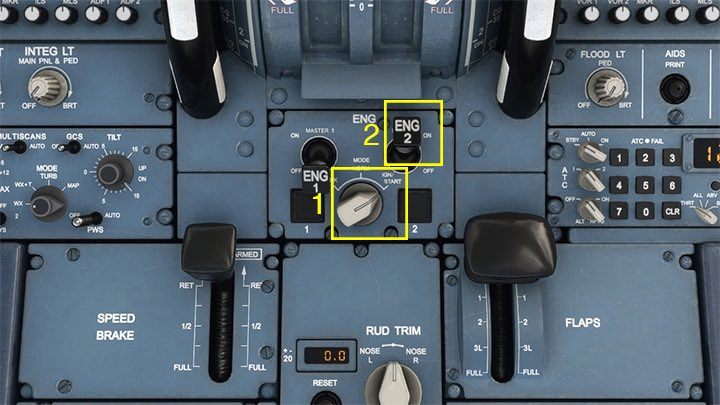 Klawisze CTRL+7 przenoszą do widoku za przepustnicą - Flight Simulator: Samolot pasażerski - przygotowanie do lotu, Cold Start - Microsoft Flight Simulator 2020 - poradnik do gry
