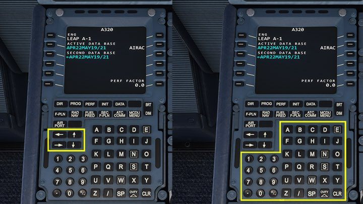 Czasami jeden ekran ma kilka podstron lub może być przewijany w górę i w dół - do tego służą strzałki po lewej stronie klawiatury - Flight Simulator: Komputer pokładowy MCDU - jak zaprogramować? - Microsoft Flight Simulator 2020 - poradnik do gry