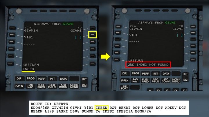 Po korytarzu Y101 kolejny etap na planie to punkt nawigacyjny INBED - Flight Simulator: Komputer pokładowy MCDU - jak zaprogramować? - Microsoft Flight Simulator 2020 - poradnik do gry