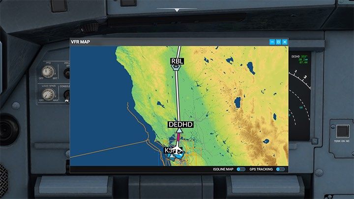 oraz nieco mniej realistycznie na mapie pod klawiszem V - Flight Simulator: Samolot pasażerski - lot po zaplanowanej trasie - Microsoft Flight Simulator 2020 - poradnik do gry