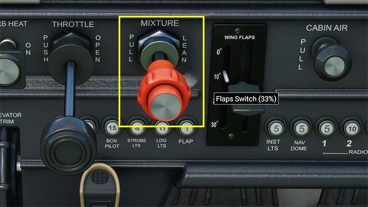 5 - Utrzymuj górną krawędź kokpitu, a właściwie pokrywy silnika (cowling) nieco poniżej horyzontu - Flight Simulator: Lot na stałej wysokości (Cruise) - Microsoft Flight Simulator 2020 - poradnik do gry