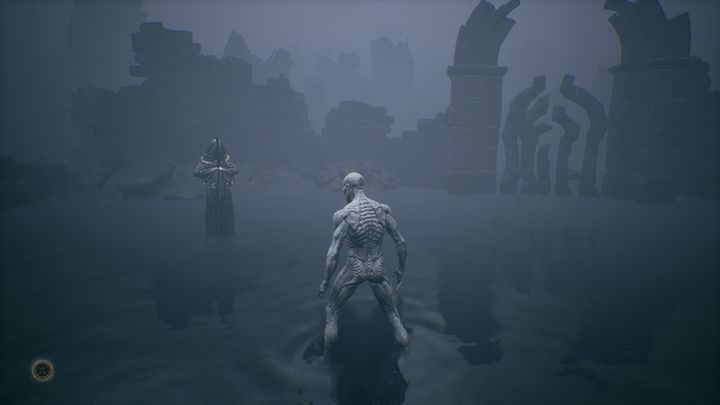 Gdy wykonasz polecenia, które pokazały ci się na ekranie, podejdź do statuy, która trzyma miecz - Mortal Shell: Tutorial solucja, opis przejścia - Mortal Shell - poradnik do gry