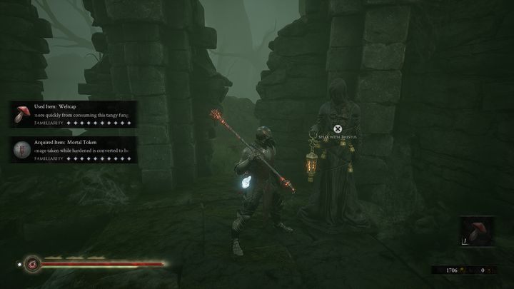 Gdy pierwszy raz będziesz w posiadaniu Gland i oddasz je The Old Prisoner, w Fallgrim Tower pojawi się dotąd nieznany NPC - Mortal Shell: Mgła - co to jest? - Mortal Shell - poradnik do gry