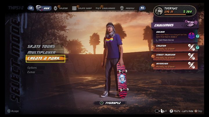 Rozpoczęcia tworzenia parku jest bardzo łatwe - Tony Hawks Pro Skater 1+2: Tworzenie parku - Tony Hawks Pro Skater 1+2 - poradnik do gry