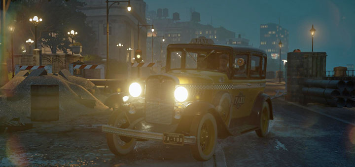 Dotarcie do każdej lokacji ze strzałkami załączy krótką scenkę - taksówka Tommyego automatycznie ominie przeszody - Mafia Definitive Edition: Propozycja nie do odrzucenia - solucja - Mafia 1 Definitive Edition - poradnik, solucja
