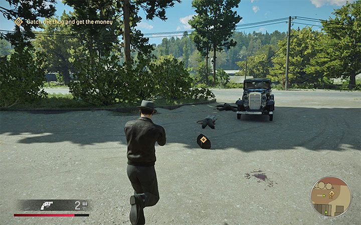 Po zakończonych walkach odszukaj leżącą na ziemi torbę z gotówką - Mafia Definitive Edition: Dzień jak co dzień - solucja - Mafia 1 Definitive Edition - poradnik, solucja