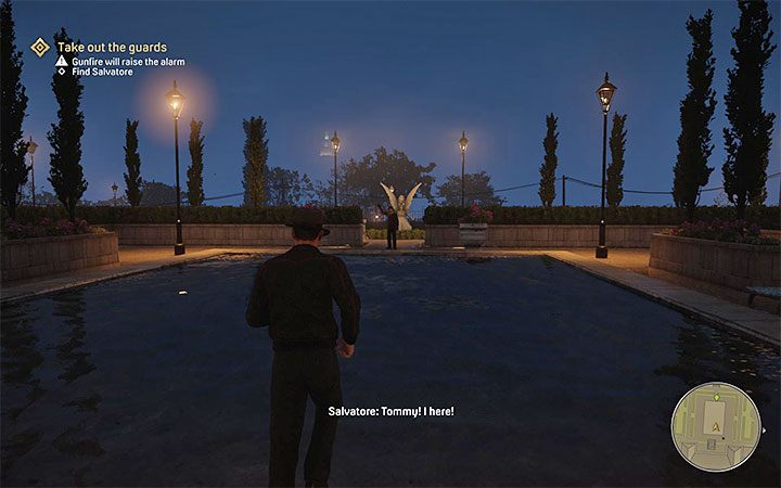 Odnalezienie Salvatore jest proste - zbadaj kilka obszarów oznaczonych ikonami na mini-mapie - Mafia Definitive Edition: Odwiedziny u bogaczy - solucja - Mafia 1 Definitive Edition - poradnik, solucja