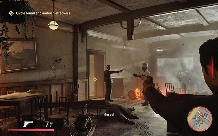 Po odzyskaniu kontroli nad Tommym zastrzel pojedynczego gangstera celującego z broni w kucharza - Mafia Definitive Edition: Bon apetit! - solucja - Mafia 1 Definitive Edition - poradnik, solucja