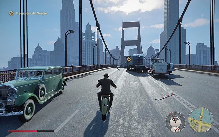 W trakcie rozgrywania sceny pościgu Tommy będzie używał motocykla - Mafia Definitive Edition: Ty szczęściarzu - solucja - Mafia 1 Definitive Edition - poradnik, solucja