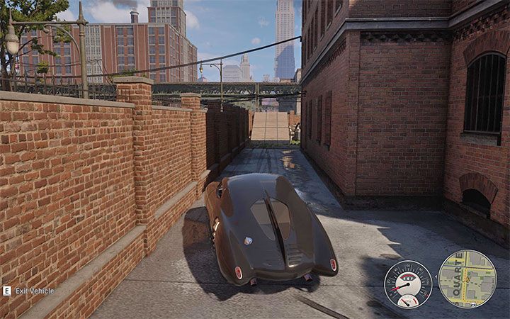 Po tym jak znajdziesz samochód wyjedź nim z garażu i wybierz wąską uliczkę pomiędzy ścianą budynku i murkiem - Mafia Definitive Edition: Manta Prototyper - ukryty samochód, gdzie znaleźć - Mafia 1 Definitive Edition - poradnik, solucja