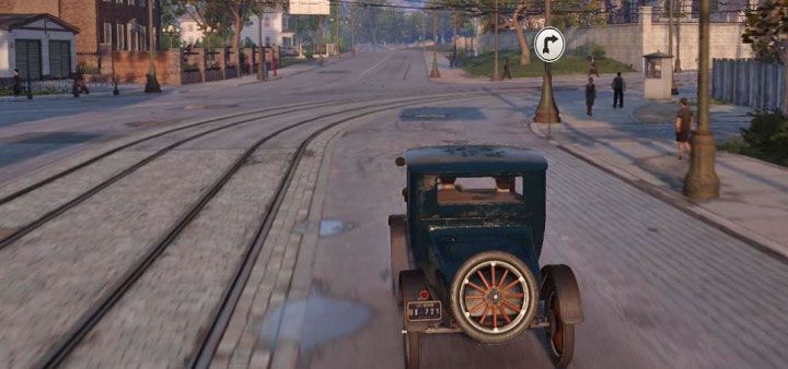 W bezproblemowym dotarciu do aktualnego celu podróży mogą ci też pomagać wirtualne strzałki / znaki drogowe - Mafia Definitive Edition: Porady na start - Mafia 1 Definitive Edition - poradnik, solucja