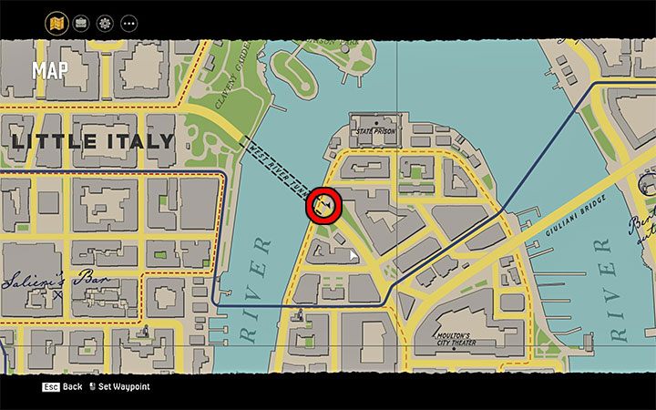 Magazyn odnajduje się na ławce w północnej części dzielnicy Central Island - Mafia Definitive Edition: Magazyny Super Science Stories - sekret, znajdźka - Mafia 1 Definitive Edition - poradnik, solucja