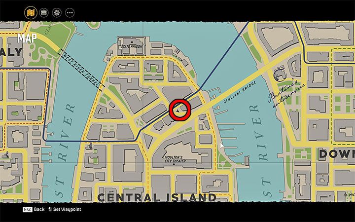Magazyn jest w północnej części dzielnicy Central Island, obok wyżej położonej drogi prowadzącej w stronę mostu Giuliani Bridge - Mafia Definitive Edition: Magazyny Black Mask - sekret, znajdźka - Mafia 1 Definitive Edition - poradnik, solucja