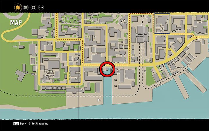 Magazyn jest w małym ogrodzonym obszarze z południowej części dzielnicy Works Quarter, który pokazują powyższe obrazki - Mafia Definitive Edition: Magazyny Terror Tales - sekret, znajdźka - Mafia 1 Definitive Edition - poradnik, solucja