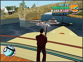 Kolejną przeszkodą będą łodzie blokujące teren pod mostem - All Hands on Deck Colonel Cortez - Grand Theft Auto: Vice City - poradnik do gry