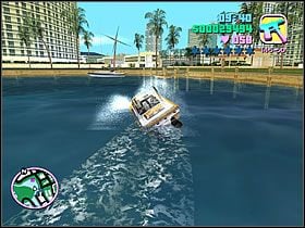 Musisz je wyminąć, by dotrzeć do jachtu (widoczny na mapie) przed resztą - Supply & Demand Ricardo Diaz i Kent Paul - Grand Theft Auto: Vice City - poradnik do gry