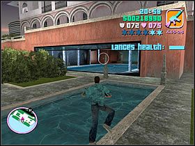 Znajdź oświetlone na niebiesko, tylnie wejście do willi - Rub Out Tommy Vercetti - Grand Theft Auto: Vice City - poradnik do gry