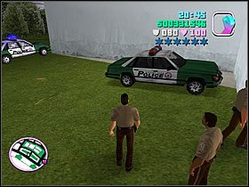Już w stroju policjanta wyjdź z garażu i przejdź w prawo - Copland Tommy Vercetti - Grand Theft Auto: Vice City - poradnik do gry