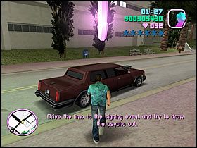 Limuzyna czeka zaparkowana nieopodal miejsca startu - Psycho Killer - Bonus Love First - Grand Theft Auto: Vice City - poradnik do gry